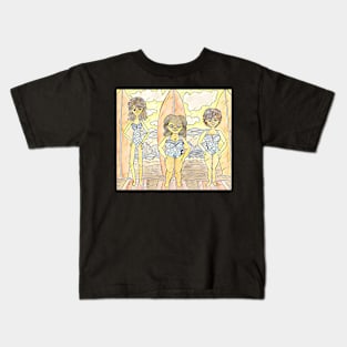 Surf Betties in sketchy Print Kids T-Shirt